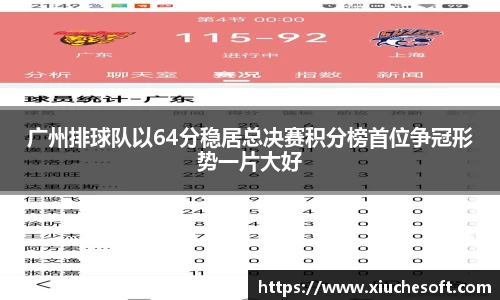 广州排球队以64分稳居总决赛积分榜首位争冠形势一片大好