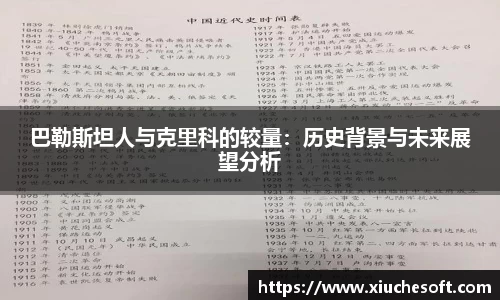 巴勒斯坦人与克里科的较量：历史背景与未来展望分析